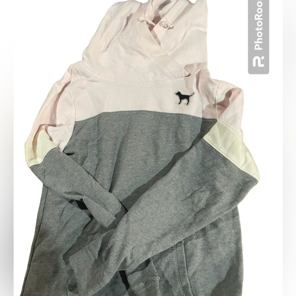 pink Victorias Secret Women’s Pink & Gray Sweatshirt